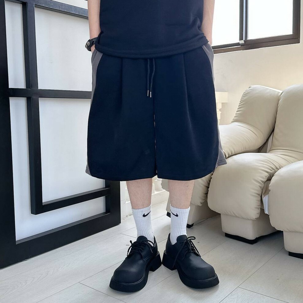 自訂款 束繩撞色拼接短褲 IM1759