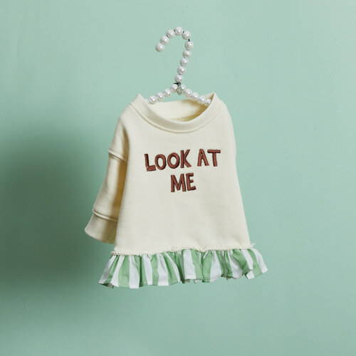 Louisdog 簡約Look At Me 絲綢荷葉邊衛衣