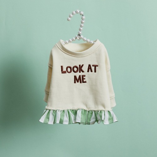 Louisdog 簡約Look At Me 絲綢荷葉邊衛衣