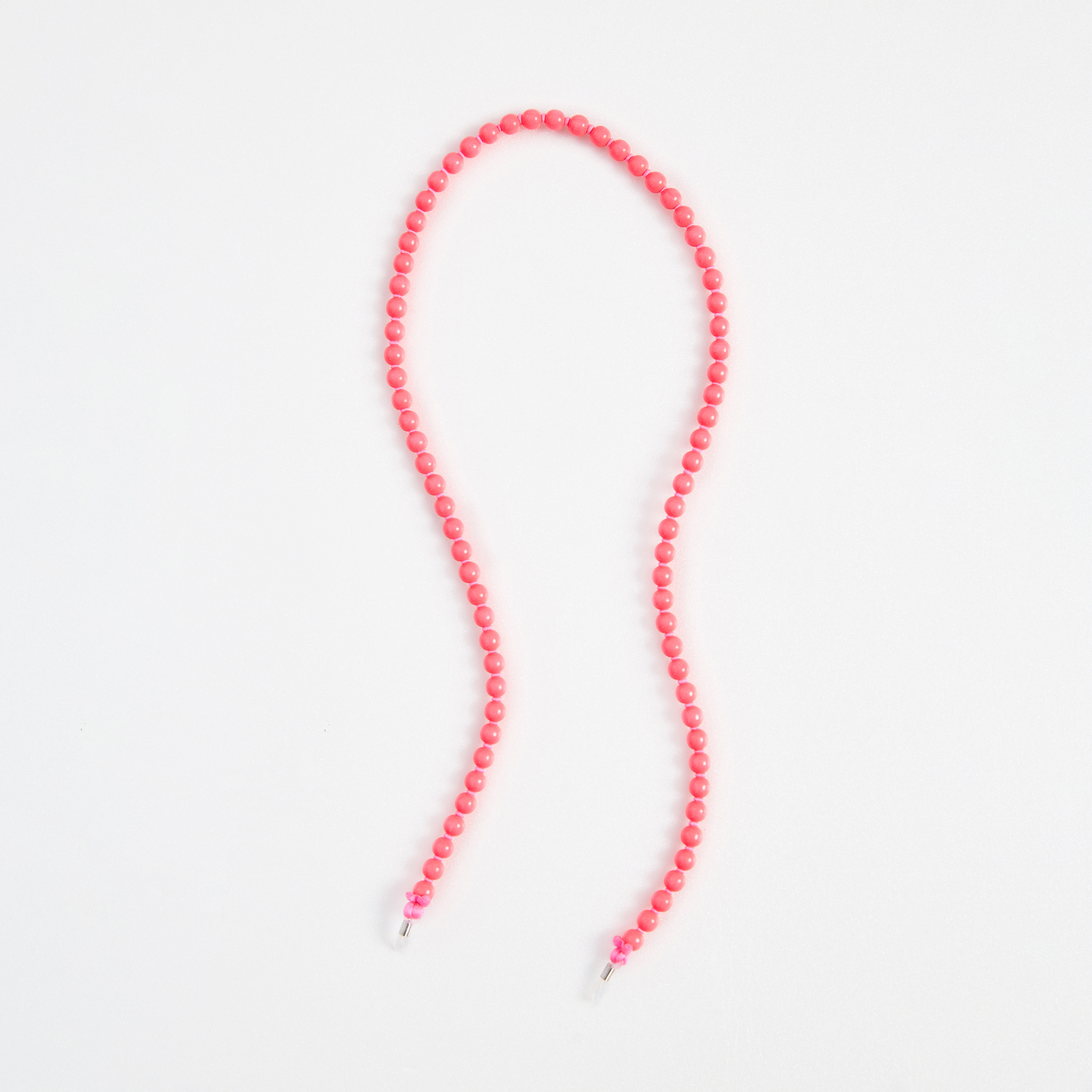 ina.seifart  hand made natural  non-toxic neon-pink wooden bead  glasses chain