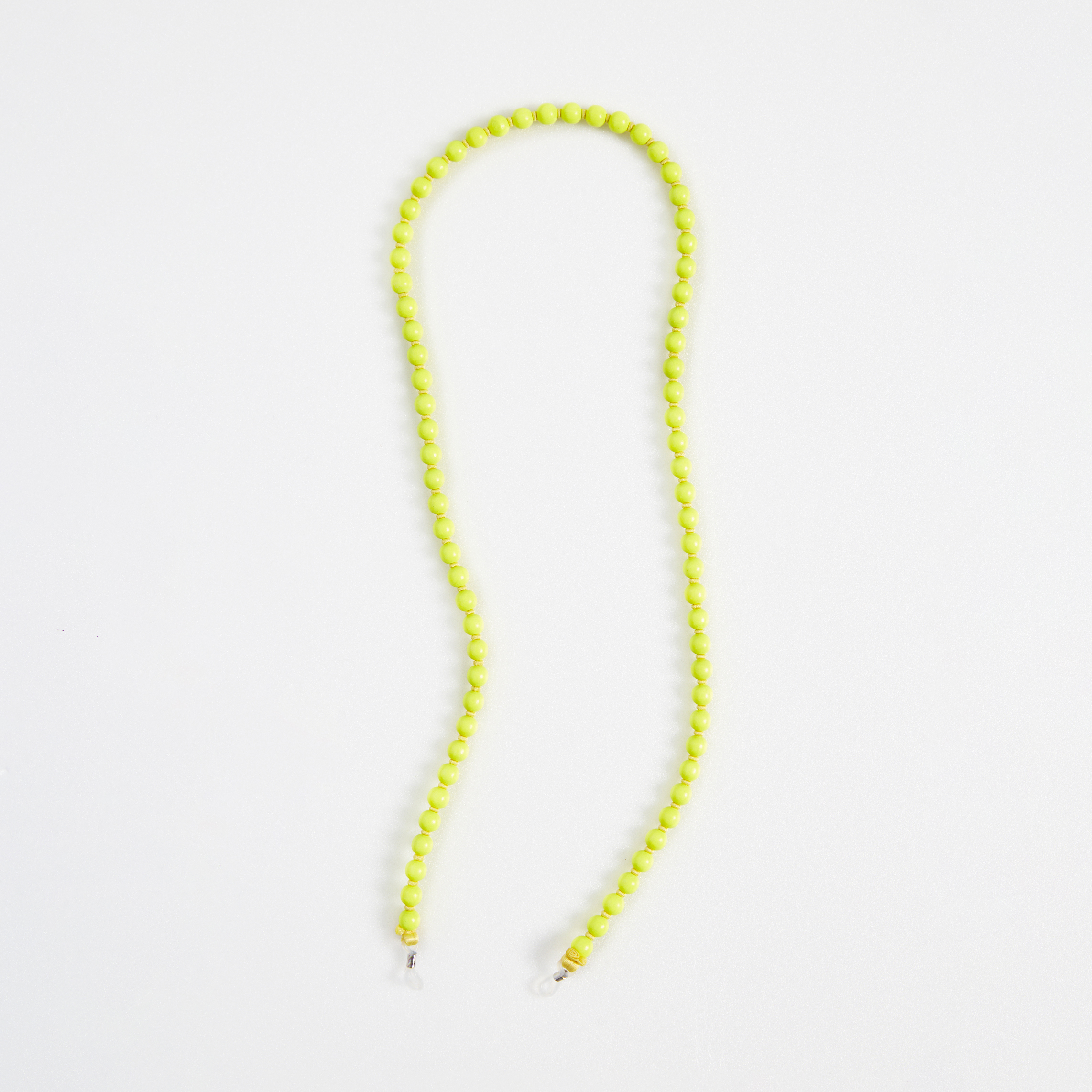 ina.seifart  hand made natural  non-toxic fluorescent yellow wooden bead  glasses chain