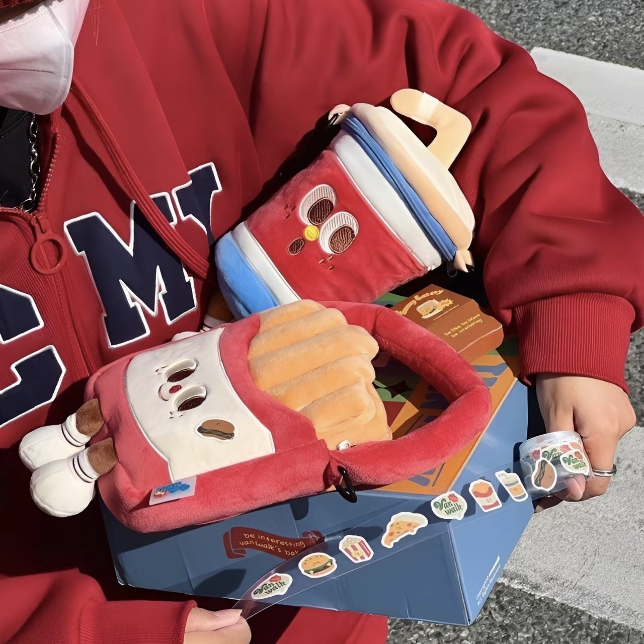 VANWALK 食物造型 絨毛小包 立體造型 手提 斜背 /預購