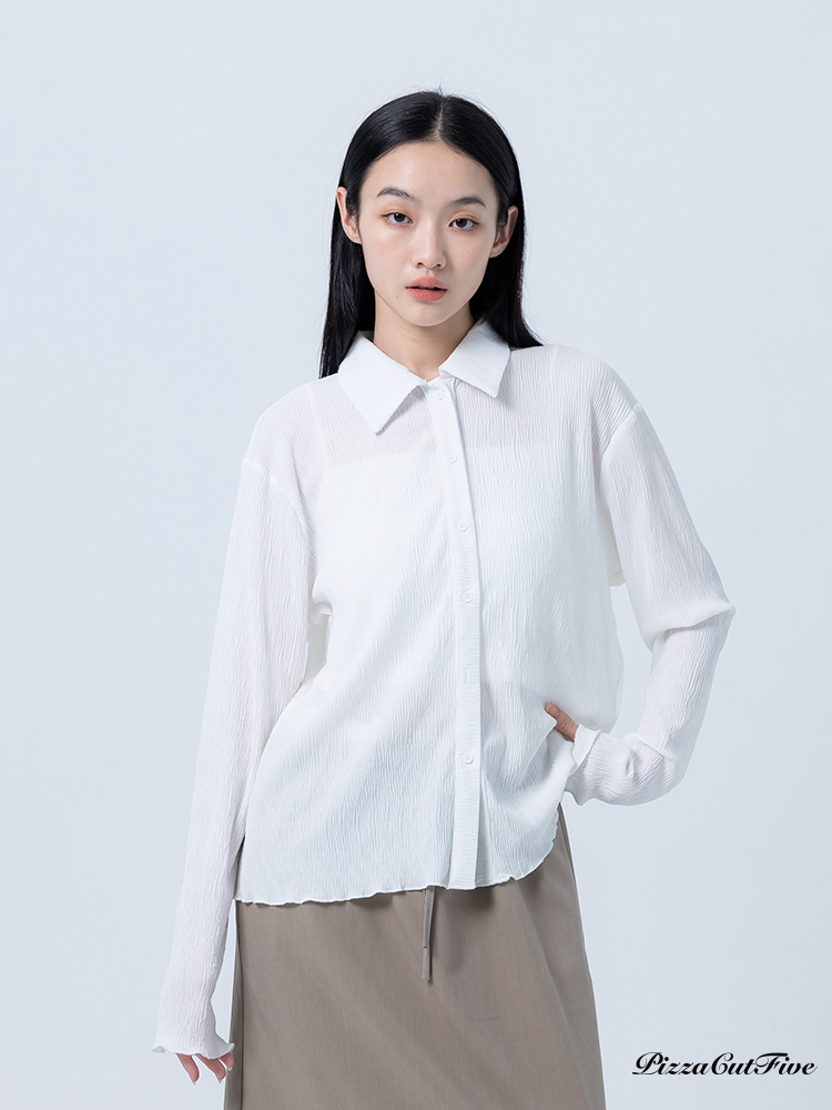 [SALE]細壓摺氣質素色襯衫 PizzaCutFive PCF251401008