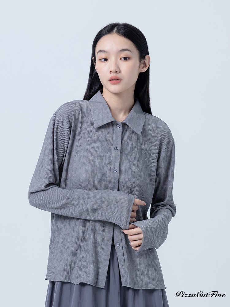 [SALE]細壓摺氣質素色襯衫 PizzaCutFive PCF251401008