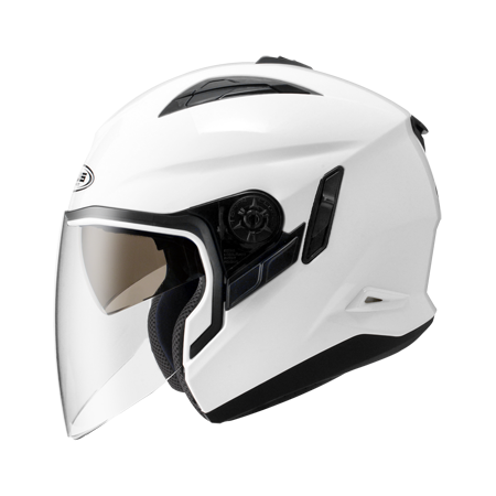 ZEUS ZS-613B 亮光白 素色 四分之三 半罩式  內墨片