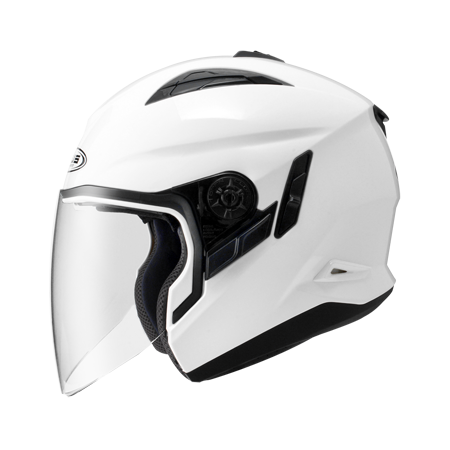 ZEUS ZS-613B 亮光白 素色 四分之三 半罩式  內墨片