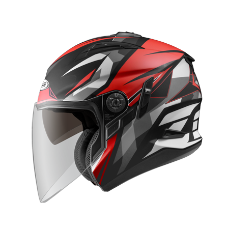 ZEUS ZS-613B AJ15 消光黑/白紅 彩繪 四分之三 半罩式  內墨片