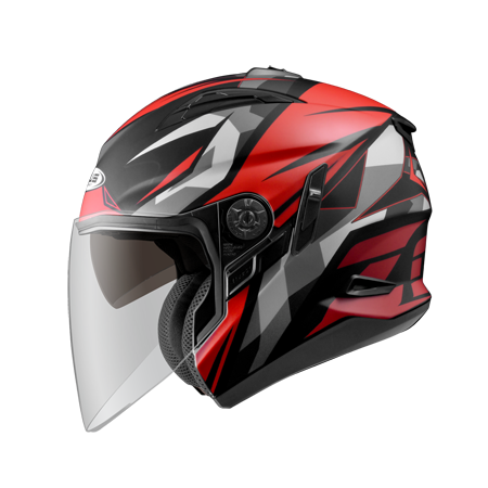 ZEUS ZS-613B AJ15 消光黑/紅 彩繪 四分之三 半罩式  內墨片