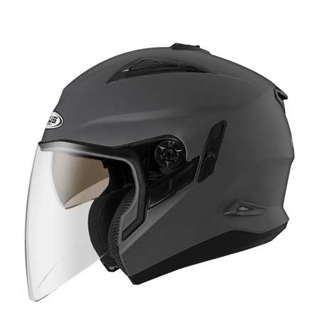 ZEUS ZS-613B 消光鐵灰 素色 四分之三 半罩式  內墨片