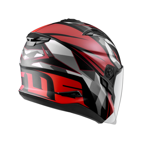 ZEUS ZS-613B AJ15 消光黑/紅 彩繪 四分之三 半罩式  內墨片