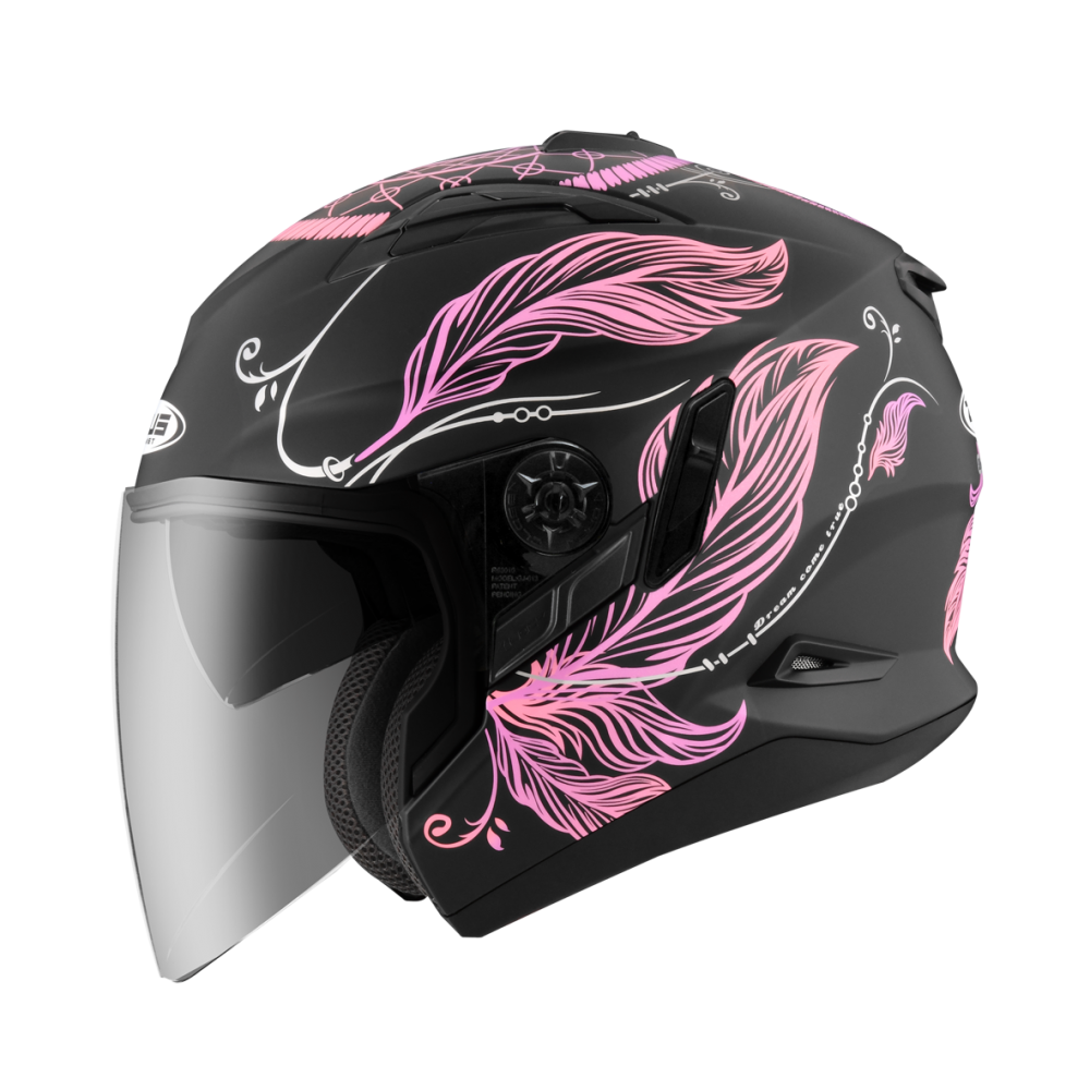 ZEUS ZS-613B AJ32 消光黑/黑紫 彩繪 四分之三 半罩式  內墨片