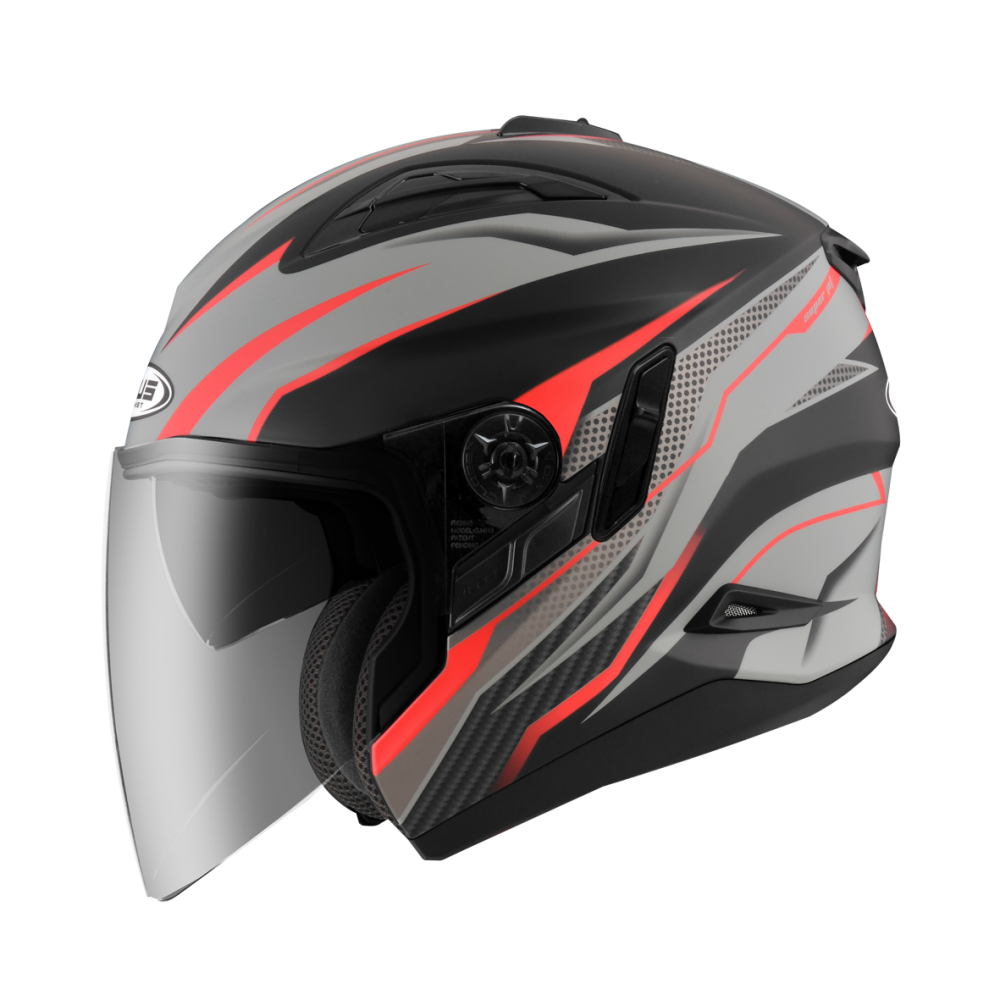 ZEUS ZS-613B AJ33 消光黑/紅 彩繪 四分之三 半罩式  內墨片