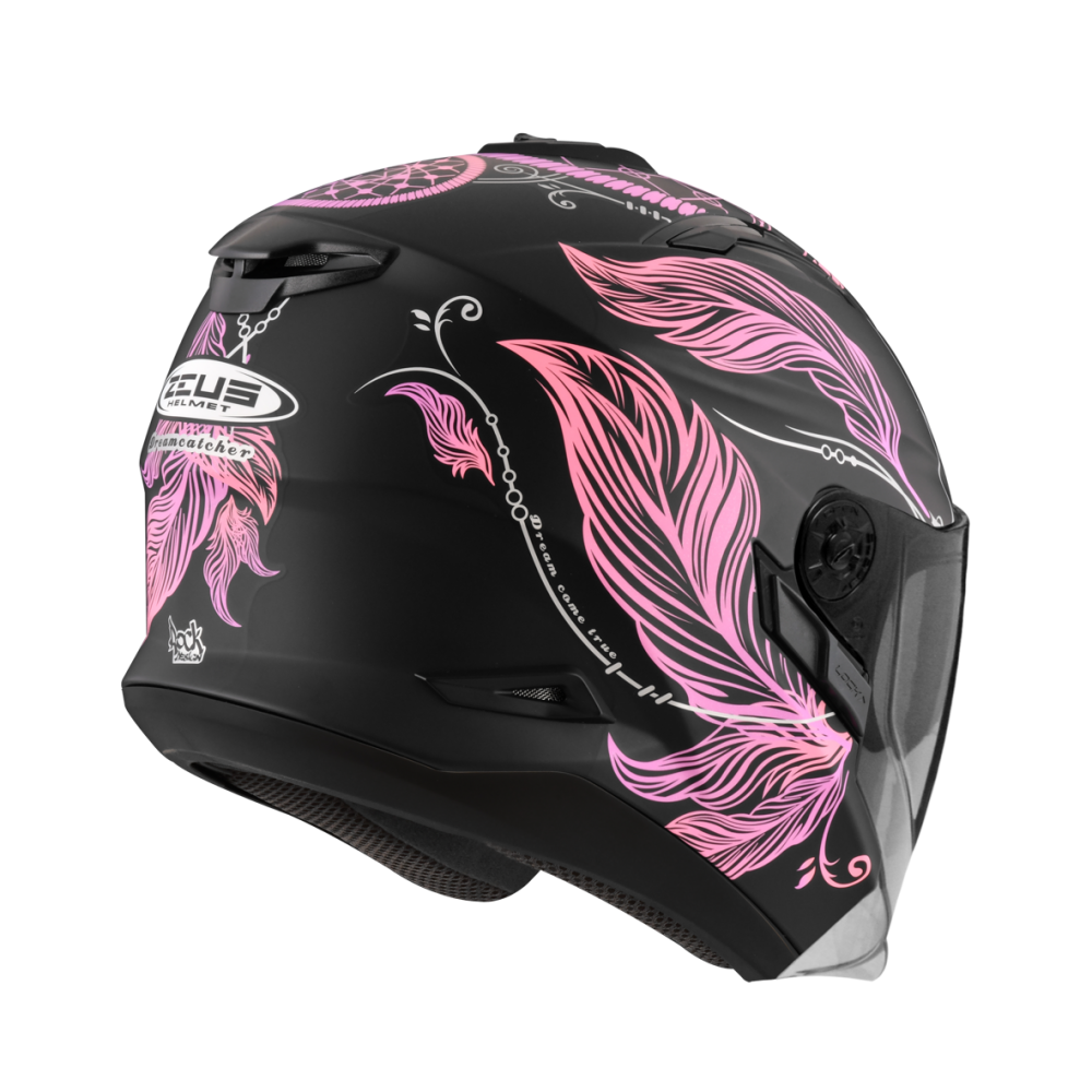 ZEUS ZS-613B AJ32 消光黑/黑紫 彩繪 四分之三 半罩式  內墨片