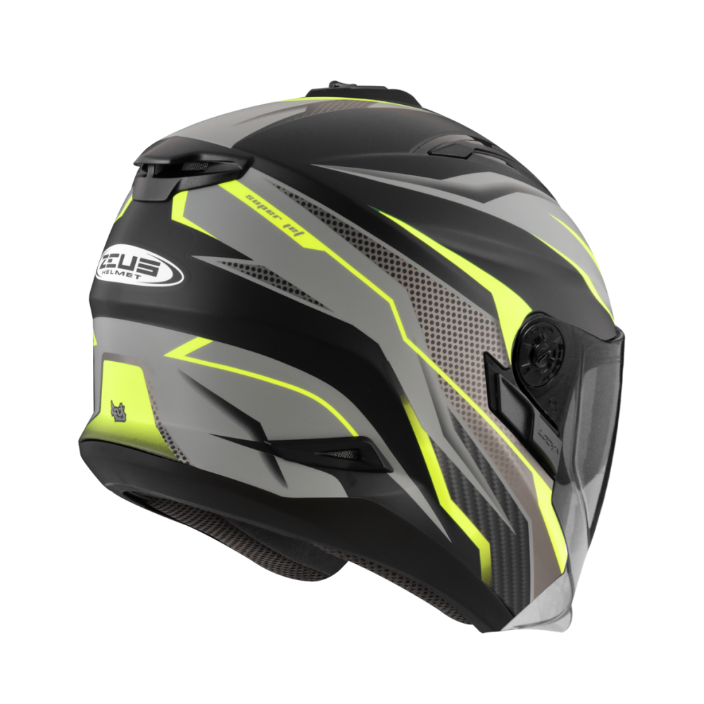 ZEUS ZS-613B AJ33 消光黑/螢光黃 彩繪 四分之三 半罩式  內墨片