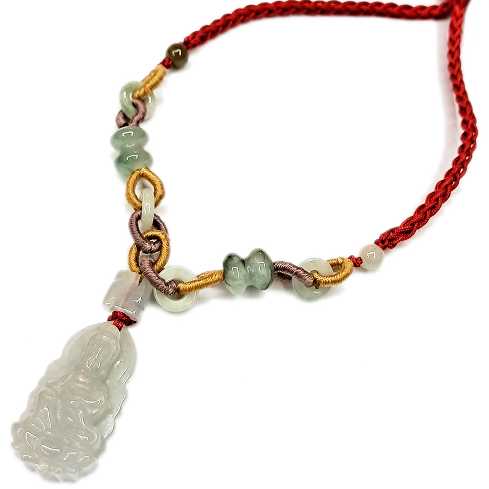 自在觀音玉珮中國結項鍊【十方】133057