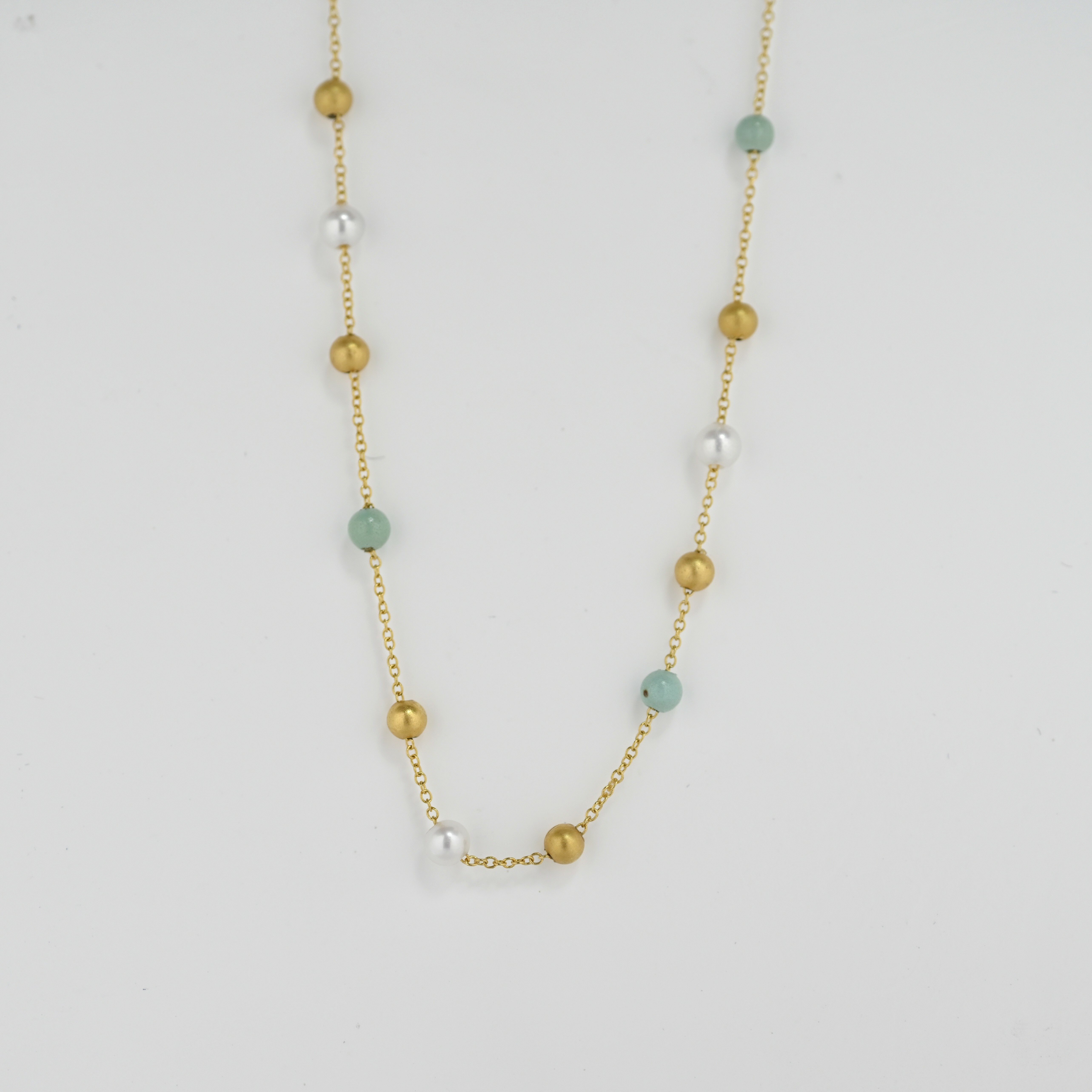 18K Malachite, Pearls & Beads Necklace