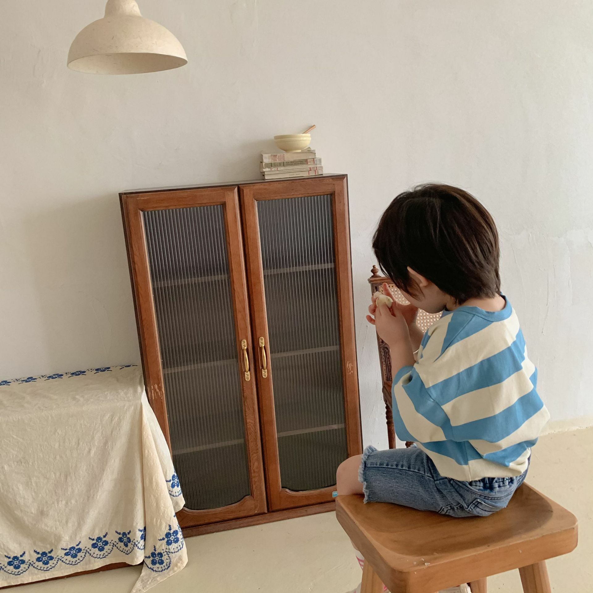 25 夏 韓版繽紛條紋上衣(兩色)