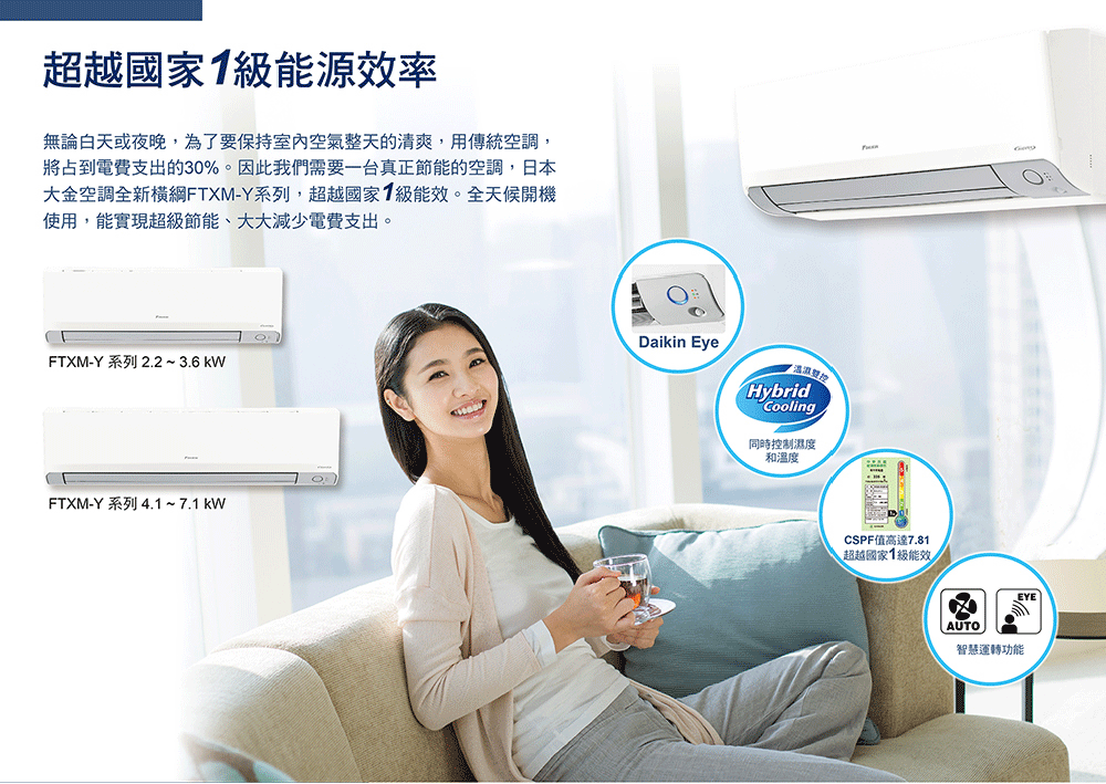 大金變頻冷暖一對一{橫綱Y系列}