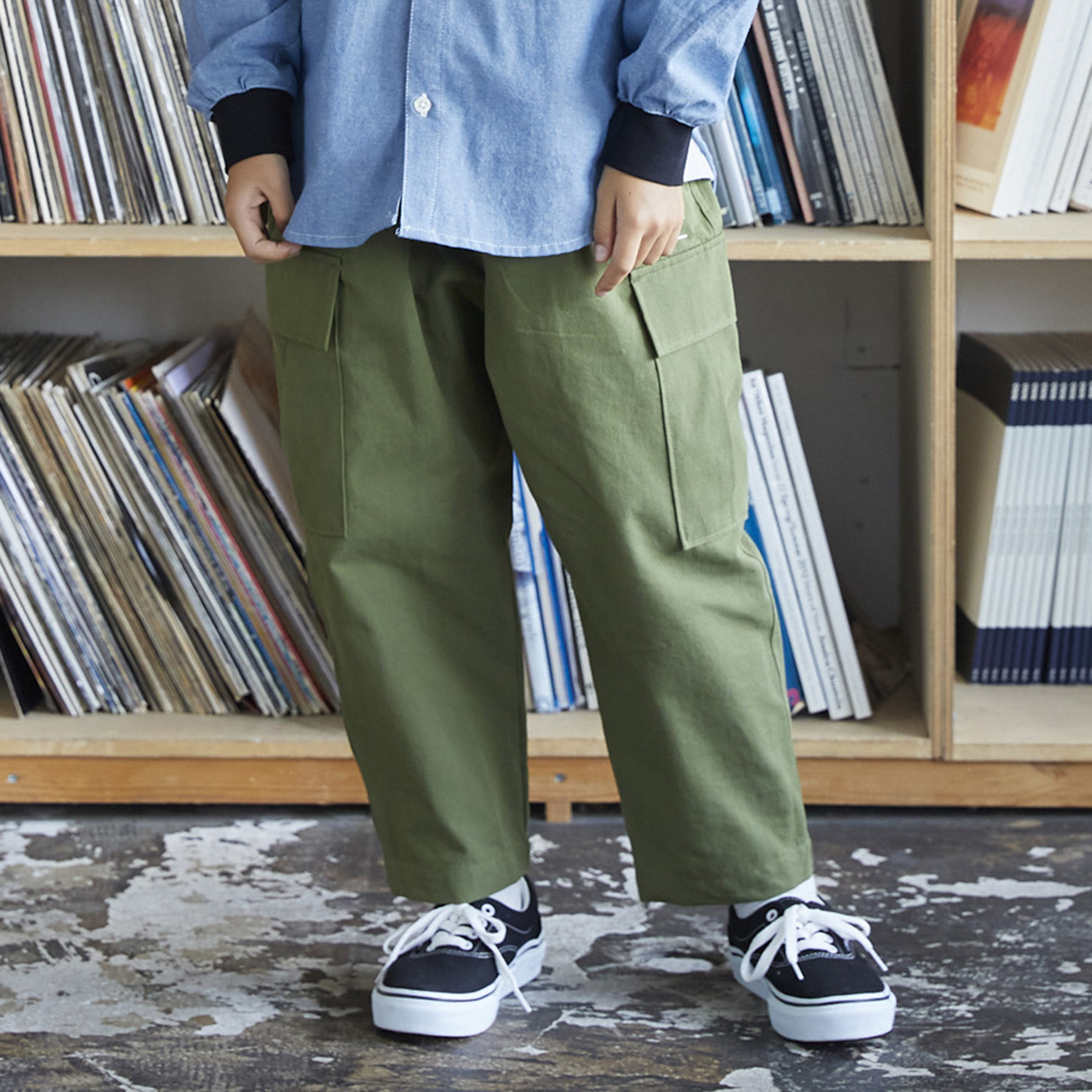 日本 GENERATOR 戶外軍風MILIS 寬版錐形工作褲 (軍綠色，150-160) 905205