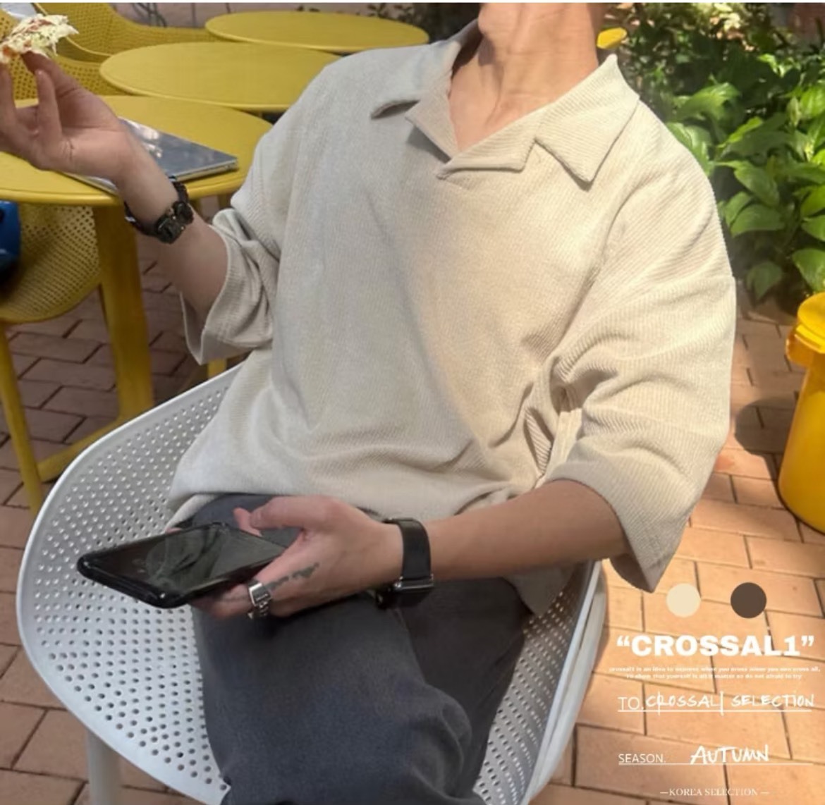 燈芯絨古巴領polo衫