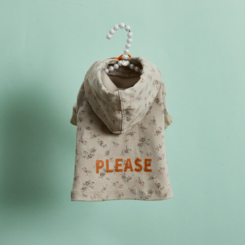 Louisdog Please摩卡慕斯花卉印花連帽衫