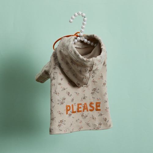 Louisdog Please摩卡慕斯花卉印花連帽衫