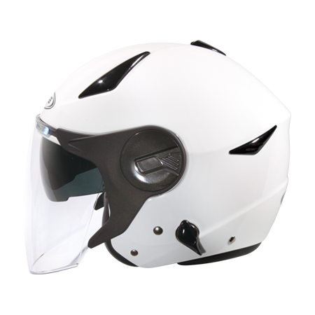 ZEUS ZS-612A 亮光白 素色 四分之三 半罩式  內墨片