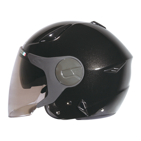 ZEUS ZS-612A 珍珠黑 素色 四分之三 半罩式  內墨片