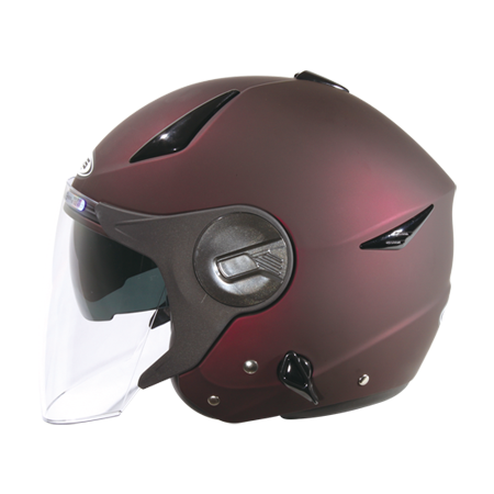 ZEUS ZS-612A 消光酒紅 素色 四分之三 半罩式  內墨片