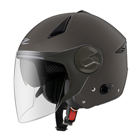 ZEUS ZS-612A 消光鐵灰 素色 四分之三 半罩式  內墨片