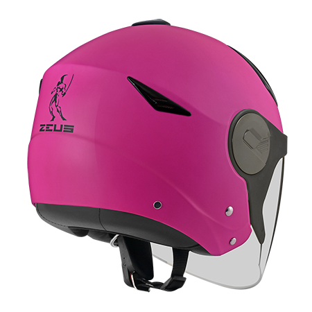 ZEUS ZS-612A 消光桃紅 素色 四分之三 半罩式  內墨片