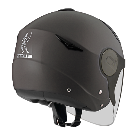 ZEUS ZS-612A 消光鐵灰 素色 四分之三 半罩式  內墨片