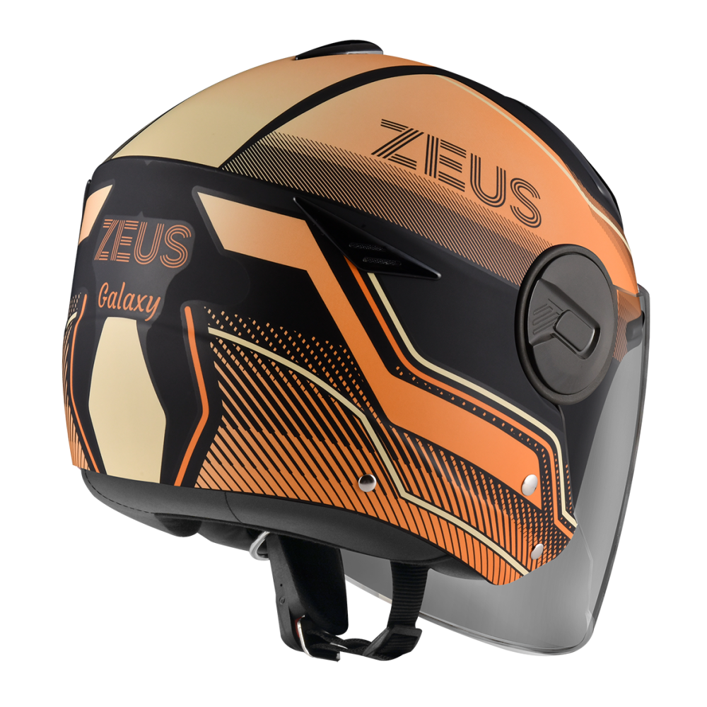 ZEUS ZS-612A AD17 消光黑/橘 彩繪 四分之三 半罩式  內墨片