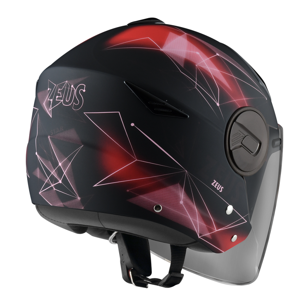 ZEUS ZS-612A AD18 消光黑/紅 彩繪 四分之三 半罩式  內墨片