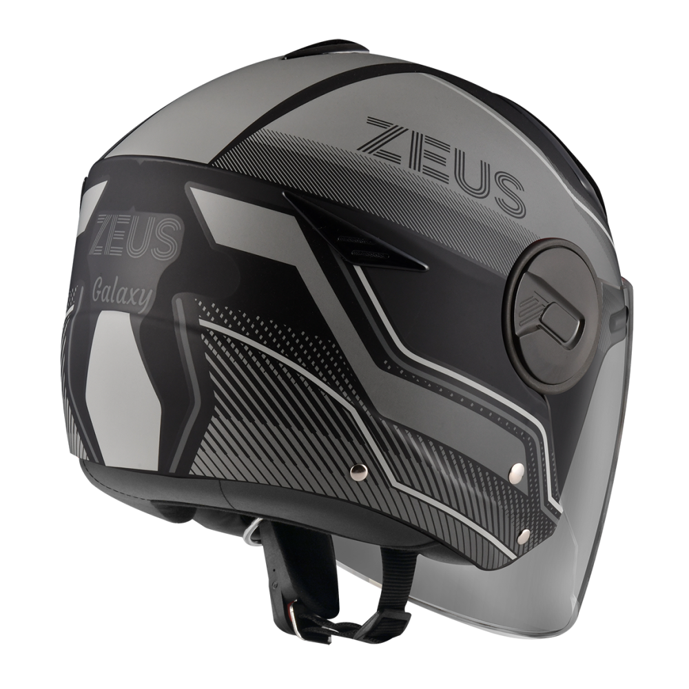 ZEUS ZS-612A AD17 消光黑/灰 彩繪 四分之三 半罩式  內墨片