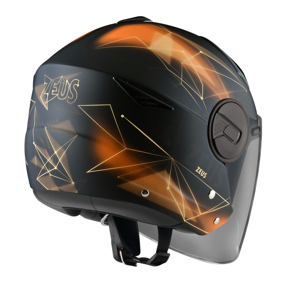ZEUS ZS-612A AD18 消光黑/橘 彩繪 四分之三 半罩式  內墨片