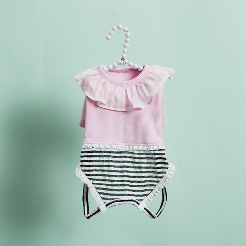 Louisdog 優雅粉紅風絲綢披肩連身褲