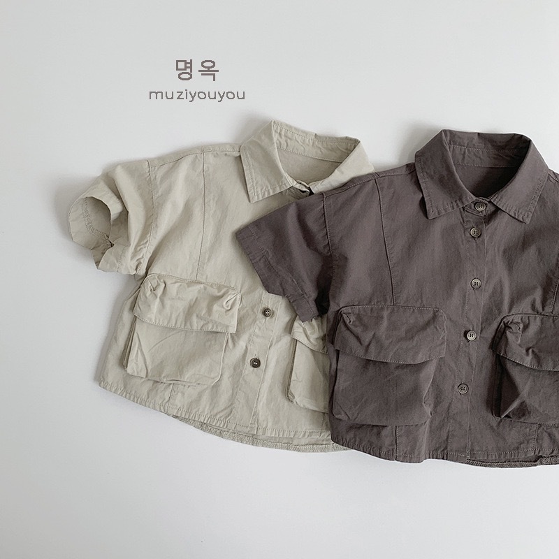 大地色個性風口袋襯衫ꕀꕀ
