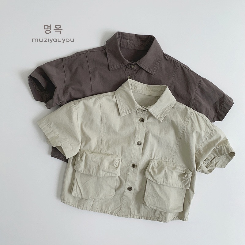 大地色個性風口袋襯衫ꕀꕀ
