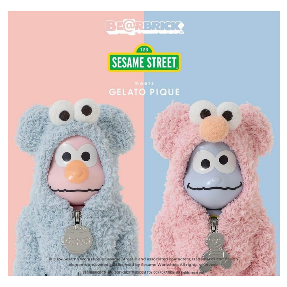 “芝麻街 SESAME STREET” × GELATO PIQUE ELMO / COOKIE MONSTER COSTUME 400％ BE@RBRICK