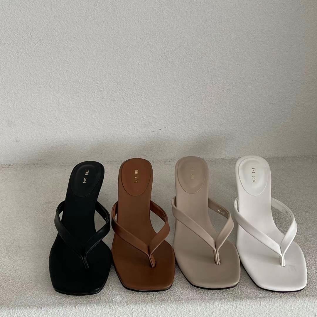 簡約夾腳跟鞋（版型偏小建議大半號）（4cm)