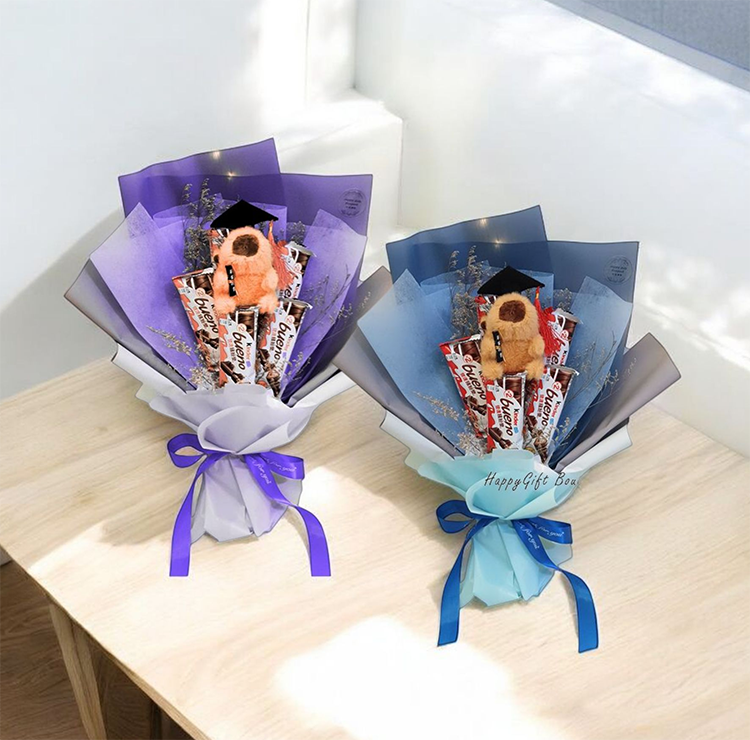 畢業水豚卡比巴拉健達繽紛樂巧克力情人草卡斯比亞花束