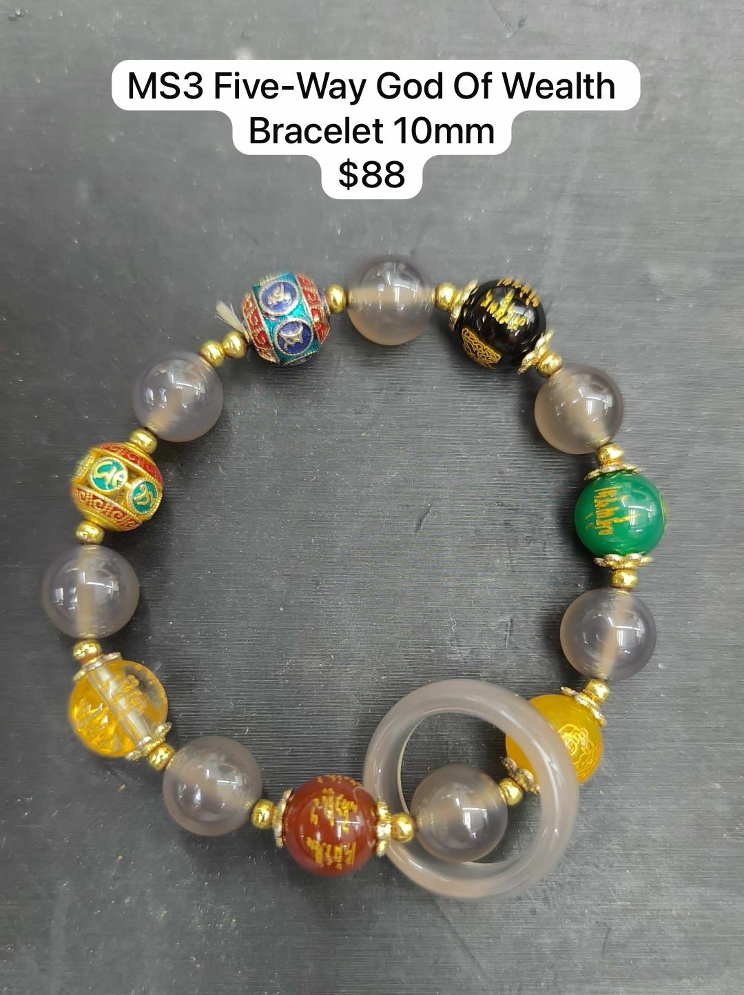 MS3 (1) FIVE-WAY GOD OF WEALTH BRACELET 10MM