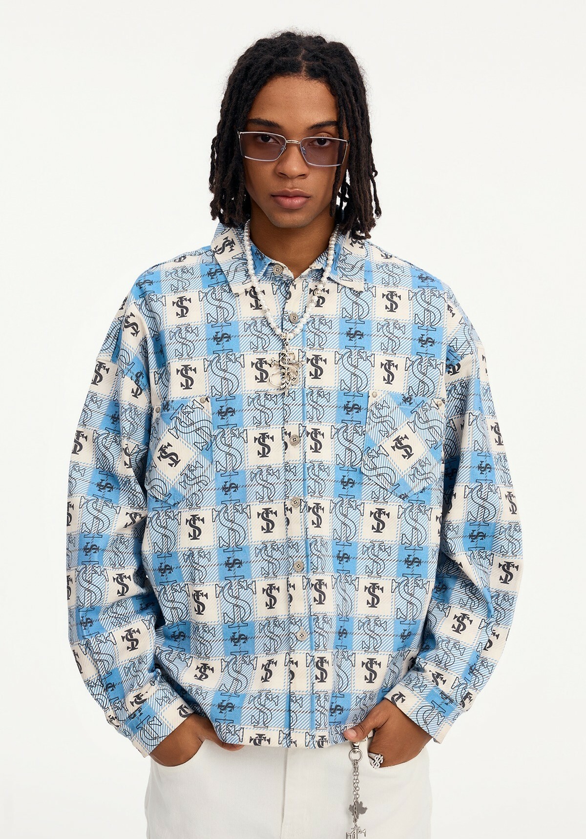 STK SmallTownKid 十字LOGO 滿版格紋 襯衫