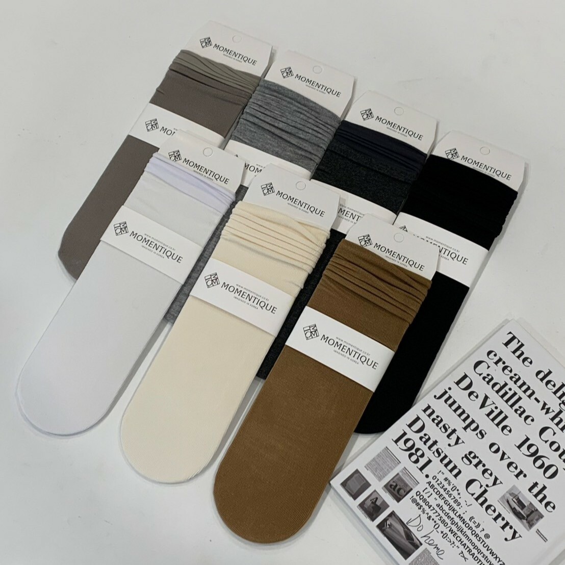 Korea Q彈捲邊細針織長襪