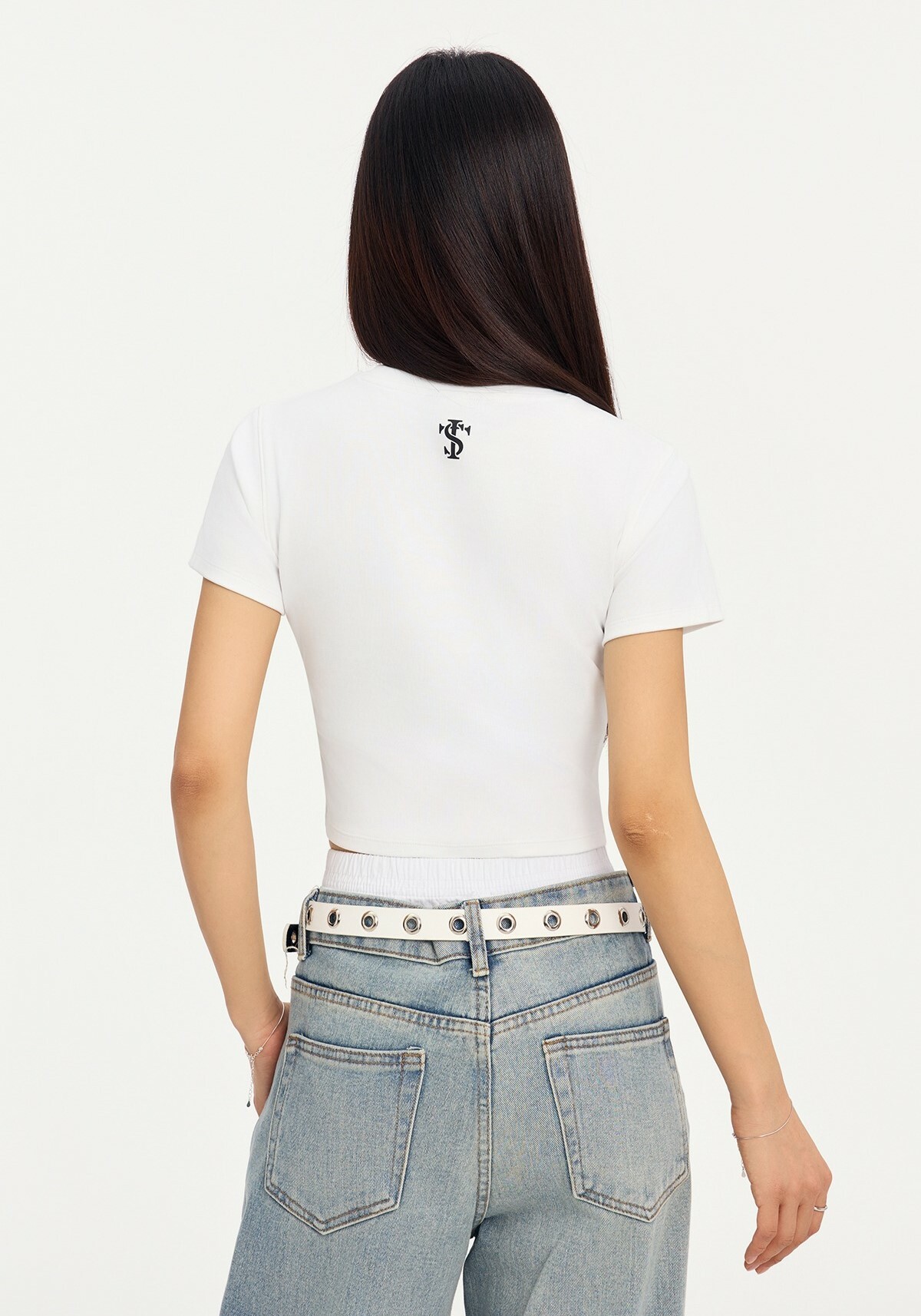 STK SmallTownKid 短版彈性 辣妹修身 短袖 T恤