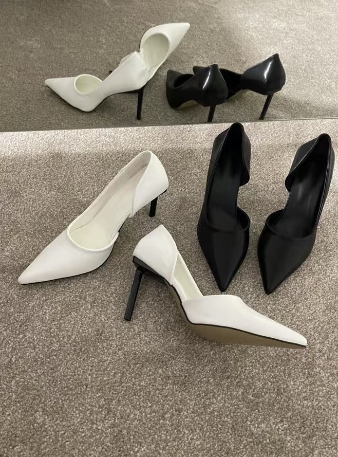 拼接素面高跟（建議大半號）（8cm)