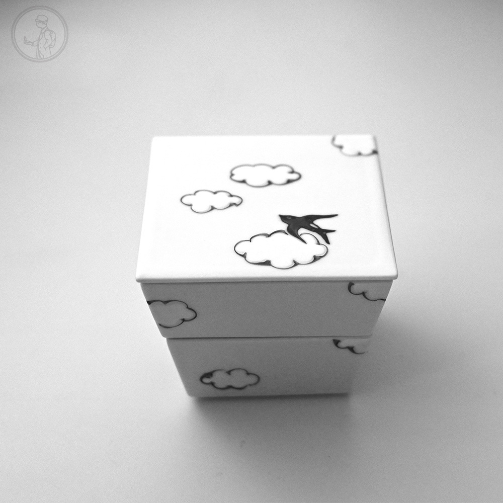 有田燒 手繪飛燕收納盒