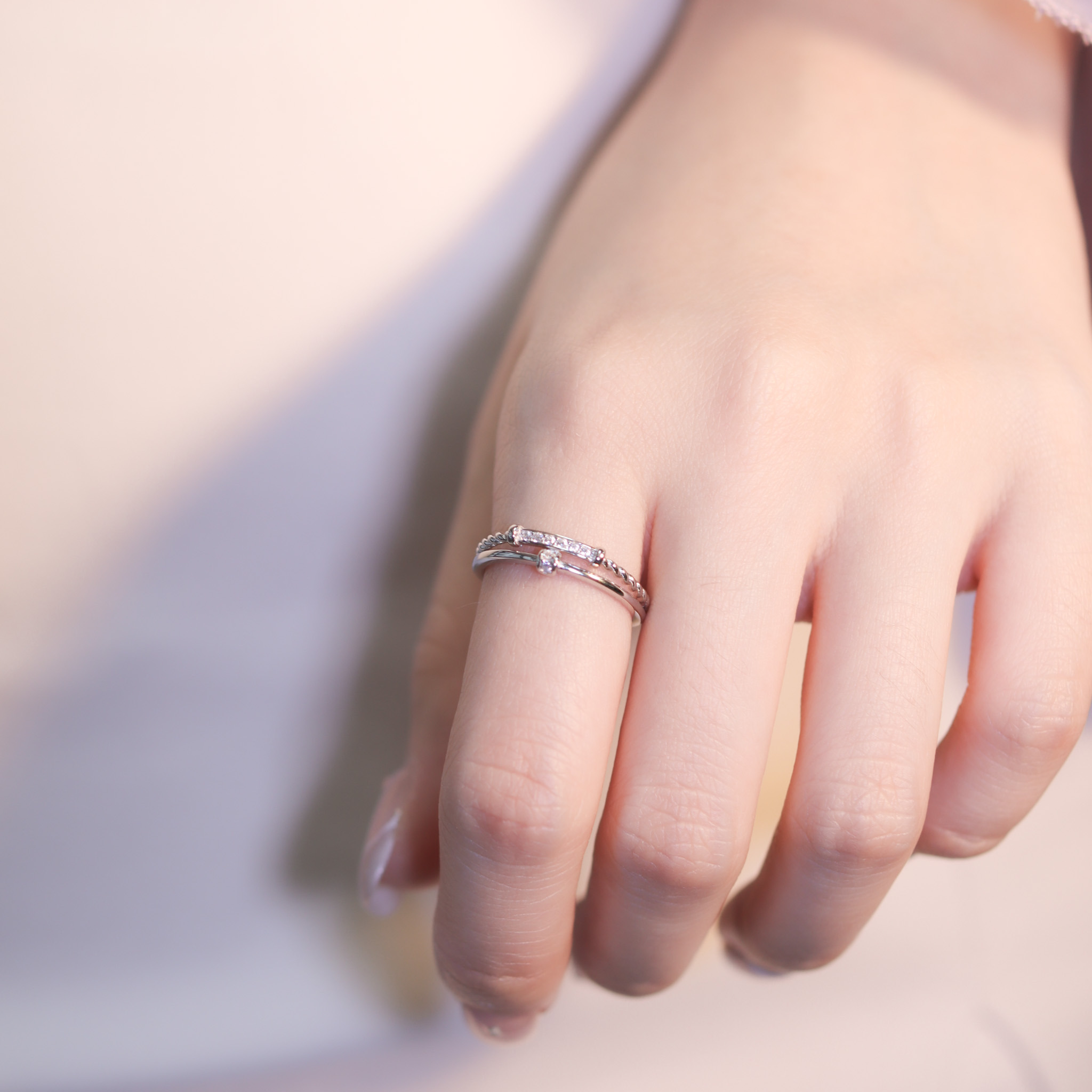 | 925銀 | 小鈴鼓雙層戒指 | RI0817 |