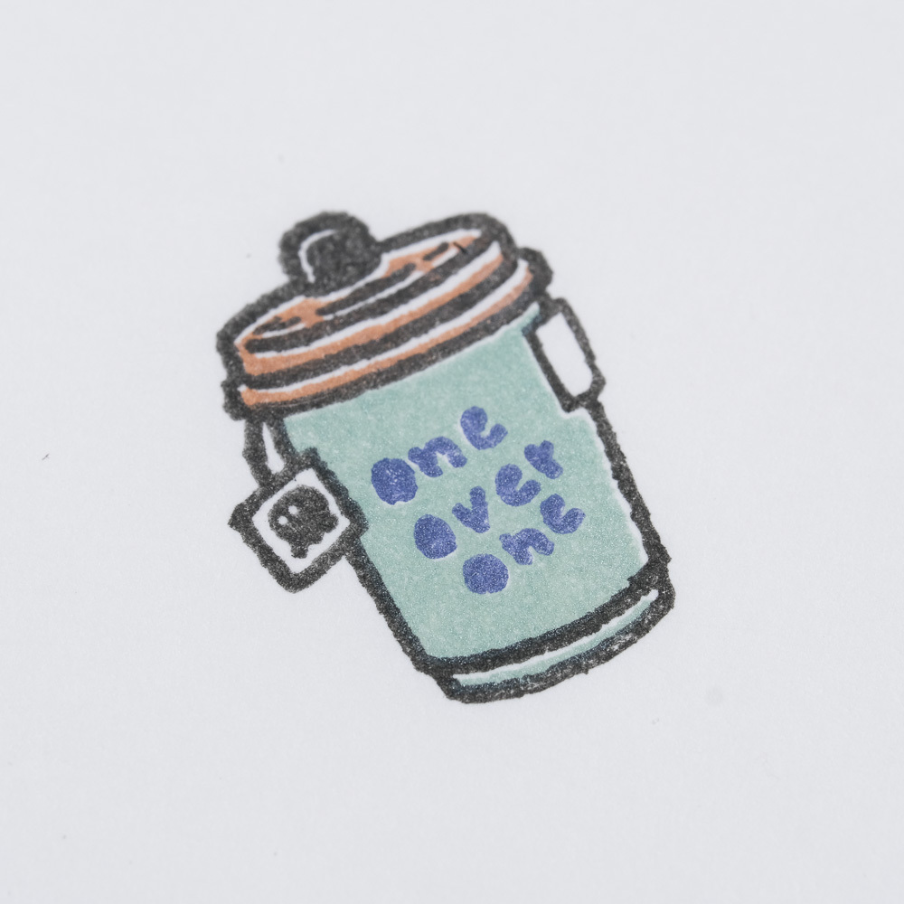 小熱杯 套色塊 膠版印章｜一分之一工作室 臺灣